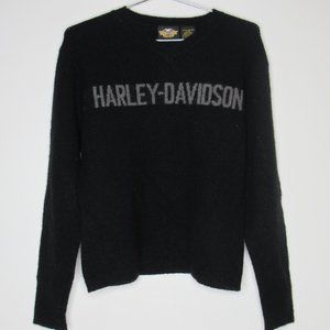 Harley Davidson Women's Black Spell Out Sweater Size Medium